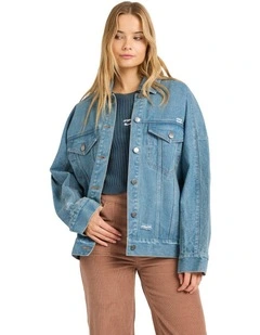 Cool Times Trucker Jacket in Sun Faded Indigo