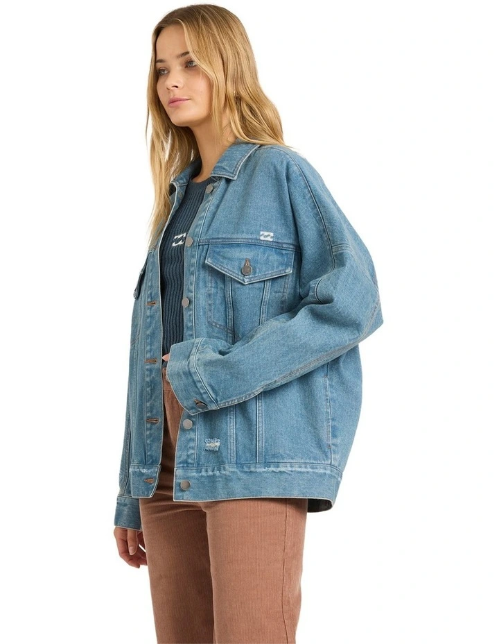 Cool Times Trucker Jacket in Sun Faded Indigo image 3