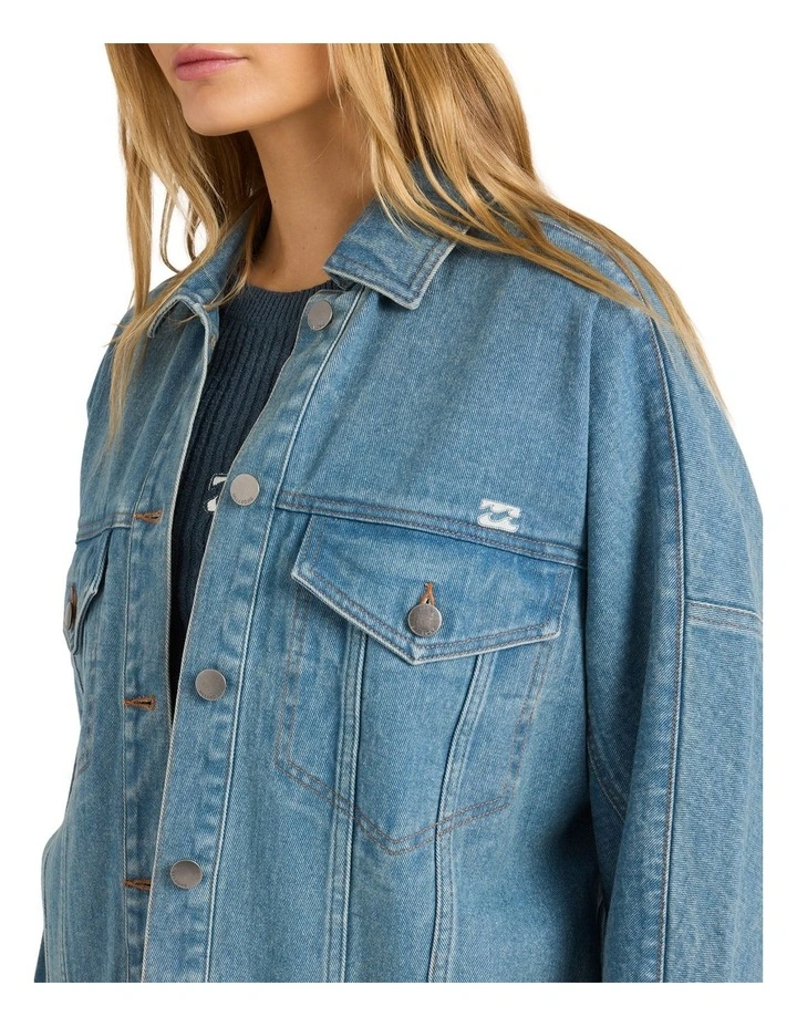 Cool Times Trucker Jacket in Sun Faded Indigo image 4