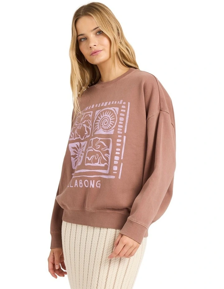 Sand To Surf Crew Neck in Brown image 3