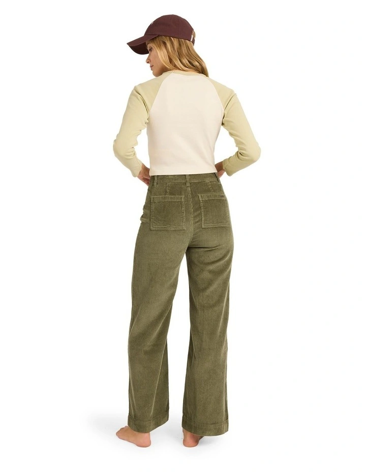 Palmy Cord Pants in Green image 2