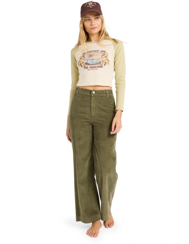 Palmy Cord Pants in Green image 5