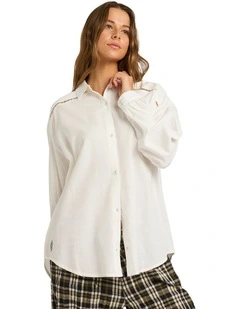 Coastal Crush Long Sleeve Shirt in White