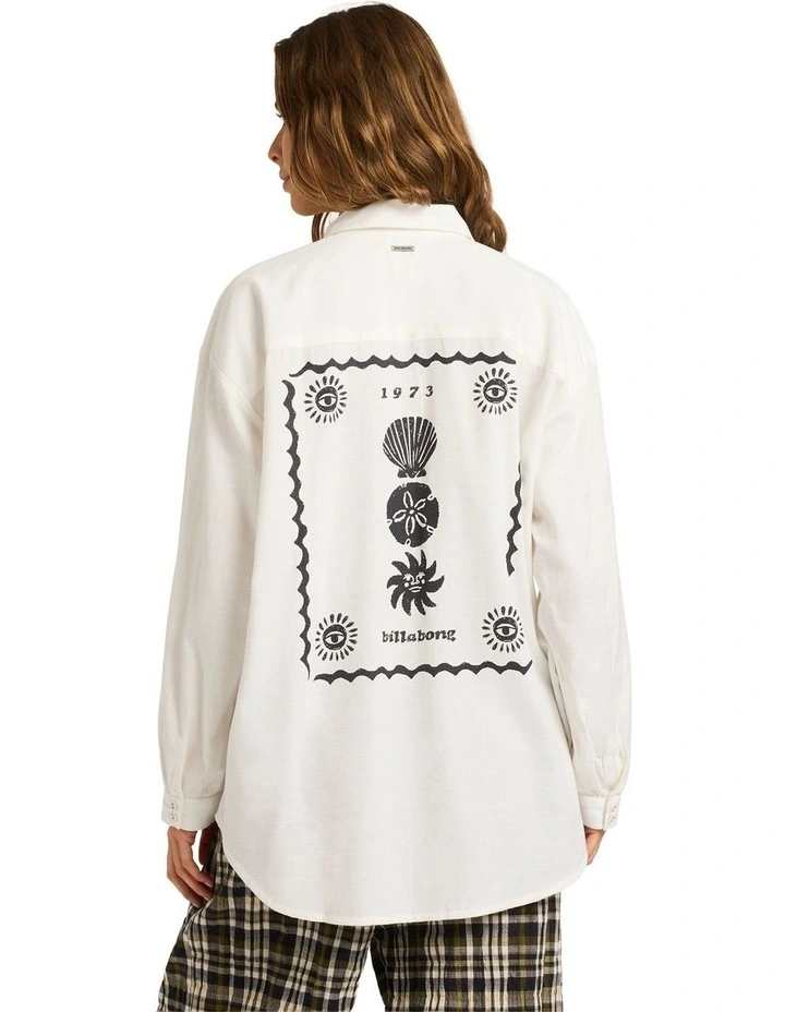 Coastal Crush Long Sleeve Shirt in White image 2