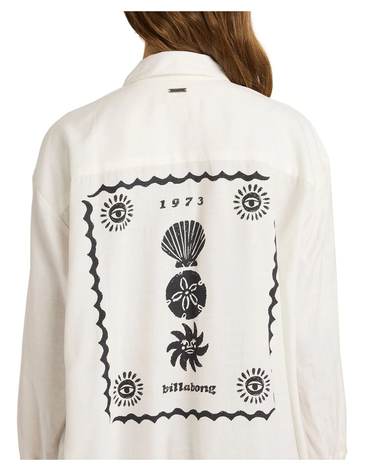 Coastal Crush Long Sleeve Shirt in White image 4