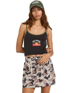 Otis Flag Cropped Tank in Black