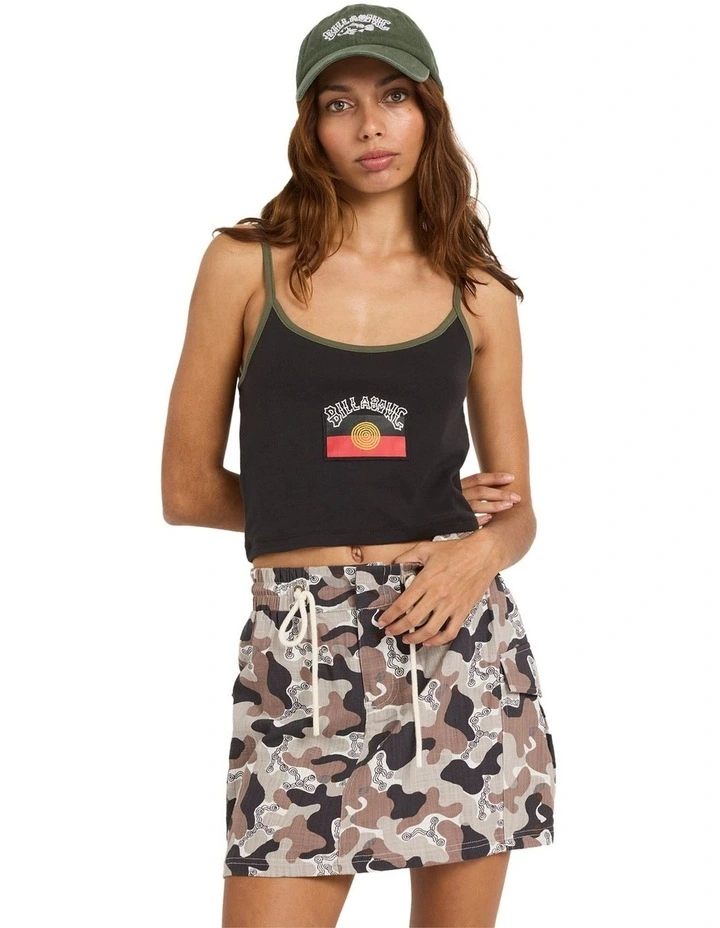 Otis Flag Cropped Tank in Black image 1