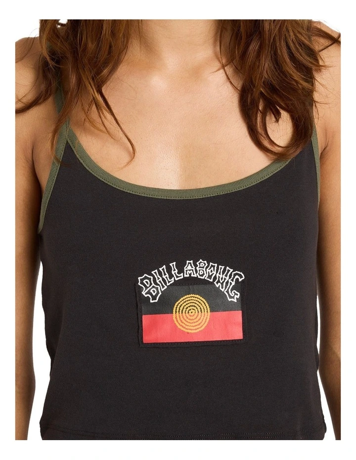 Otis Flag Cropped Tank in Black image 4