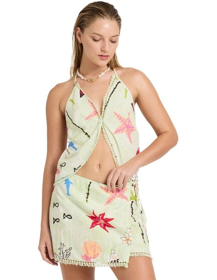Lottie Hall Halter Neck Top in Sunny Lime image 1