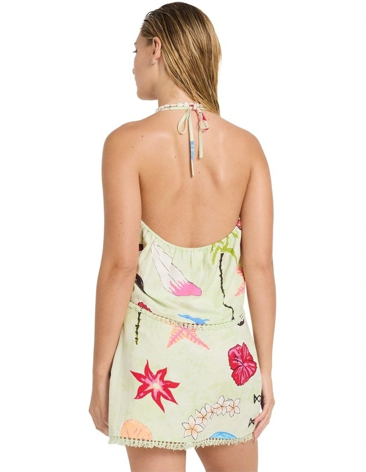 Lottie Hall Halter Neck Top in Sunny Lime image 2