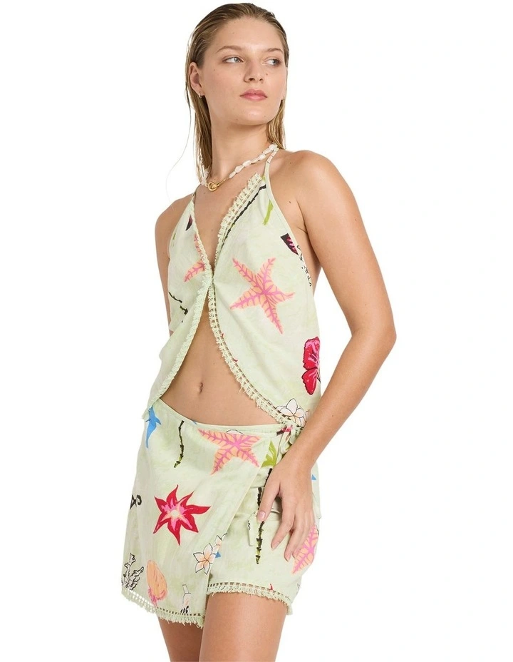 Lottie Hall Halter Neck Top in Sunny Lime image 3