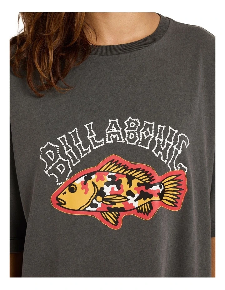 Otis Mangrove Oversized T-Shirt in Washed Black image 4
