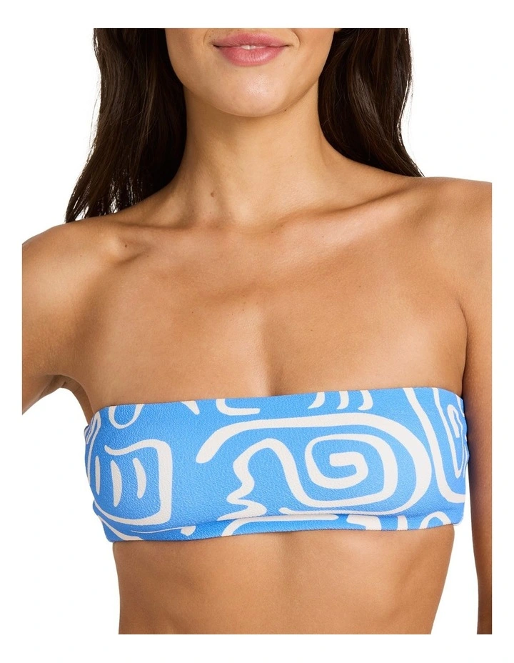 Le Love Tully Bandeau Bikini Top in True Blue image 4