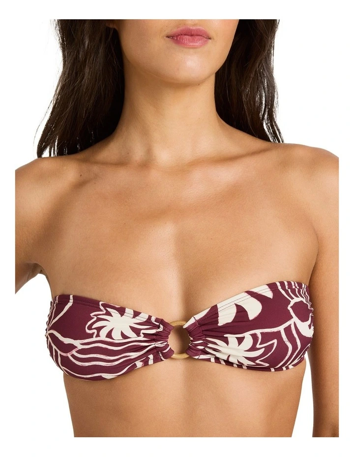 Sol Playa Rio Bandeau Bikini Top in Red Dahlia image 4