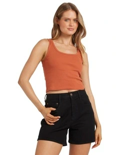 Goddess Knit Tank Top in Brown
