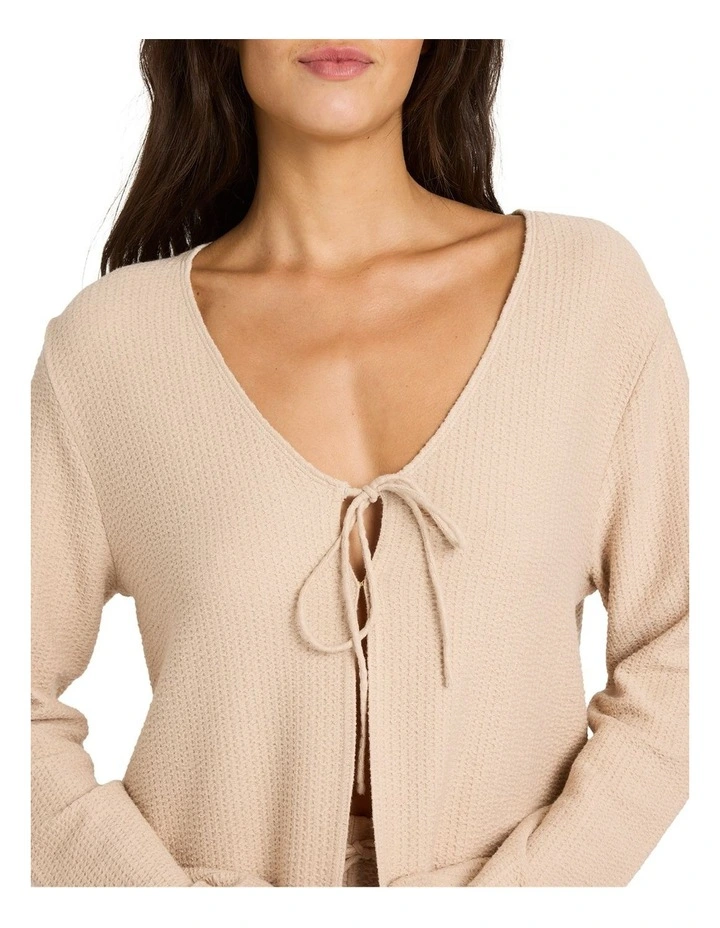 Maya Long Sleeve Knitted Top in Brown image 4