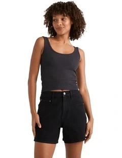 Shifter Denim Shorts in Black