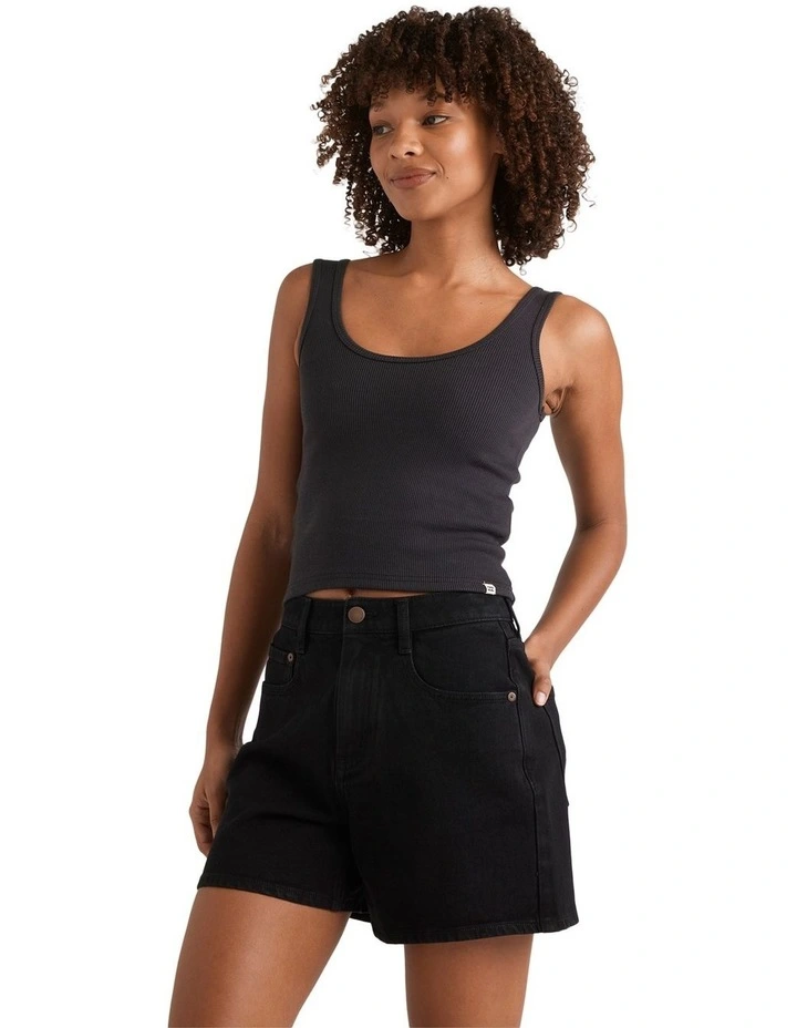Shifter Denim Shorts in Black image 3
