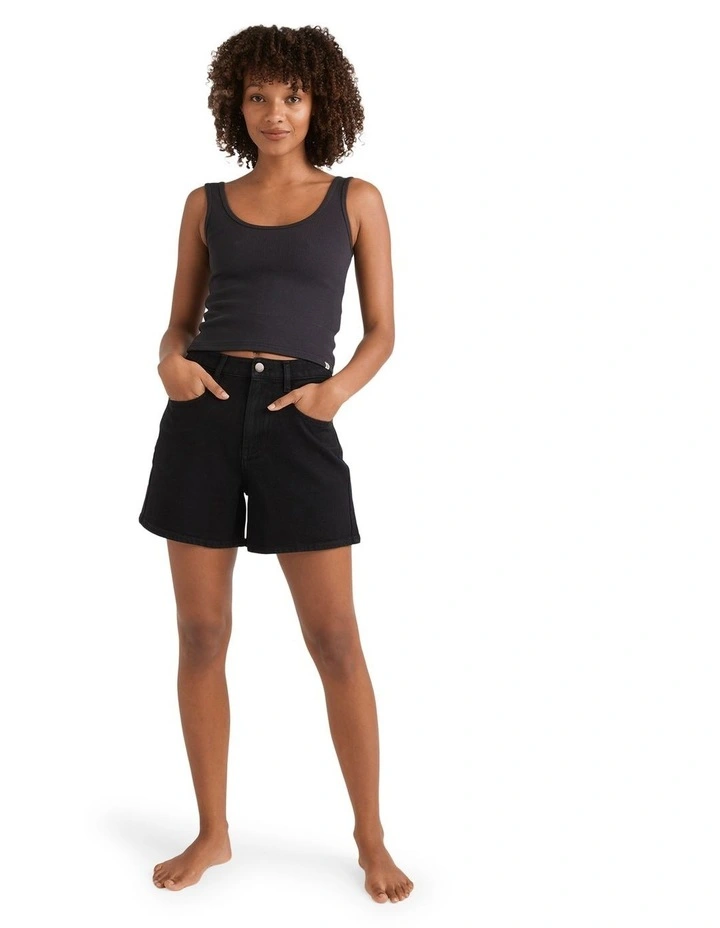 Shifter Denim Shorts in Black image 5