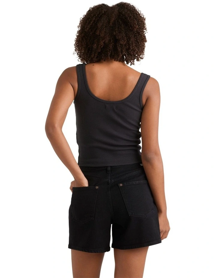 Shifter Denim Shorts in Black image 2