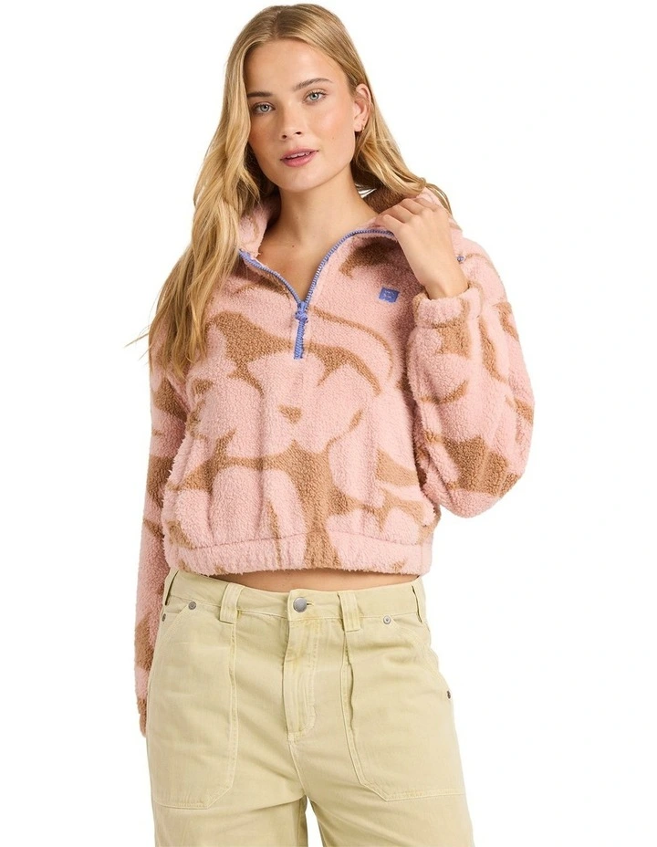 Barra Half Zip Pullover In Rose Brown image 1