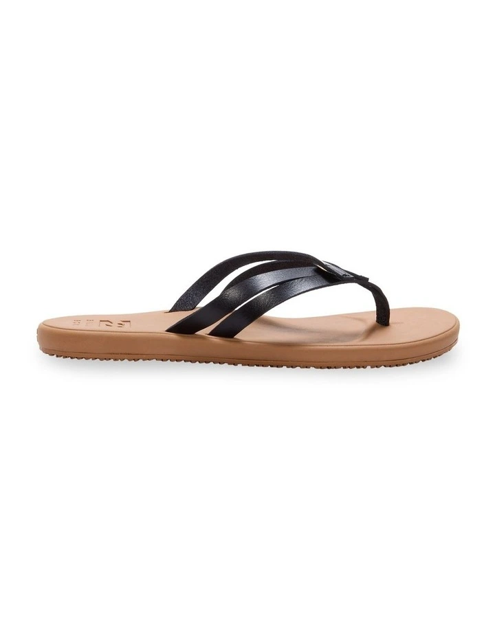 Olivia Recovery Strappy Thongs in Black/Tan image 2