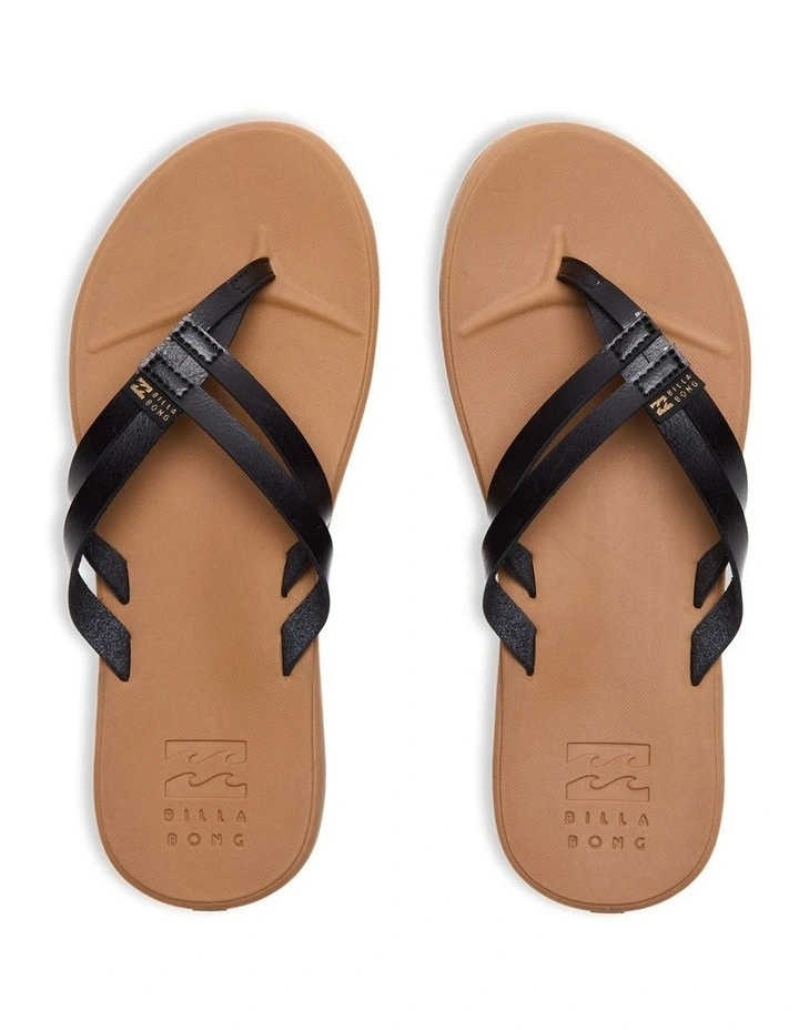 Olivia Recovery Strappy Thongs in Black/Tan image 4