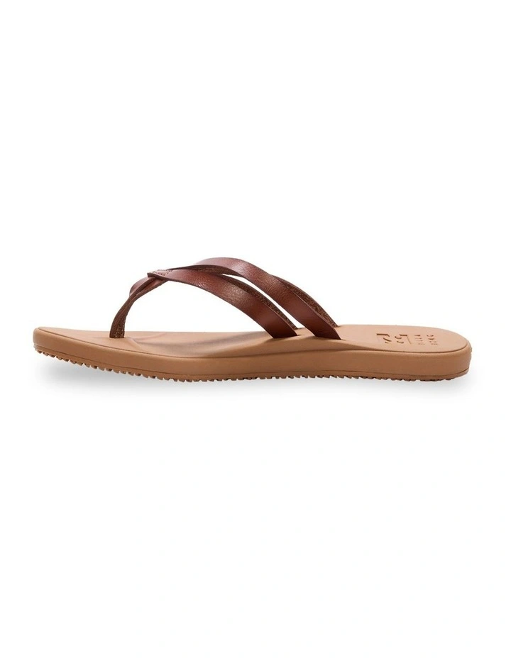 Olivia Recovery Strappy Thongs In in Brown/Tan image 2