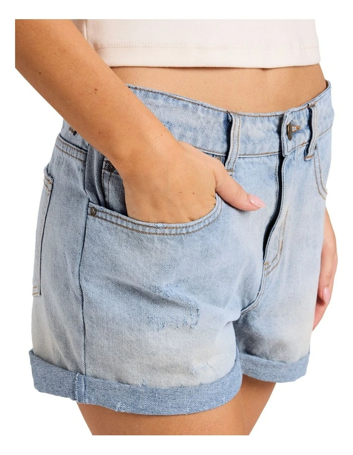 Frankie Denim Shorts In Bleached Indigo image 4