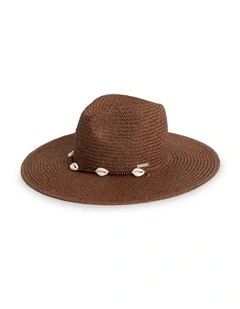 Here To Stay Straw Hat In Espresso