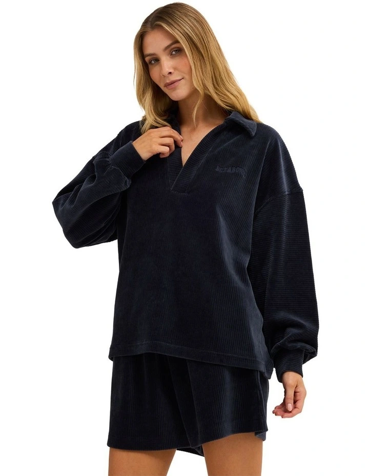 Good Day 2 Polo Long Sleeve Shirt In True Navy image 3