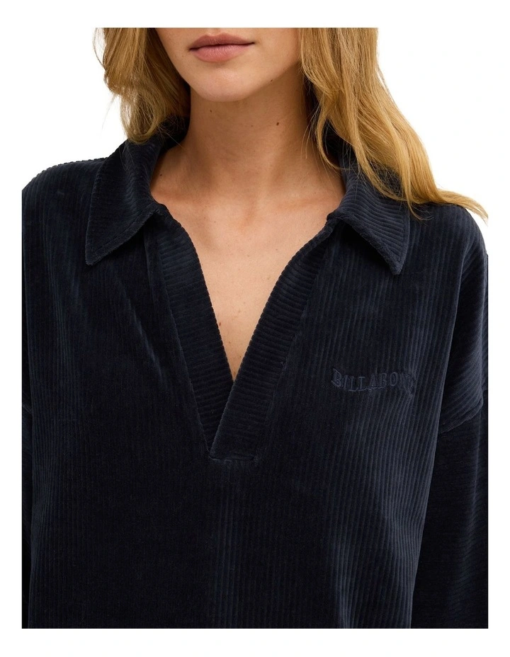 Good Day 2 Polo Long Sleeve Shirt In True Navy image 4