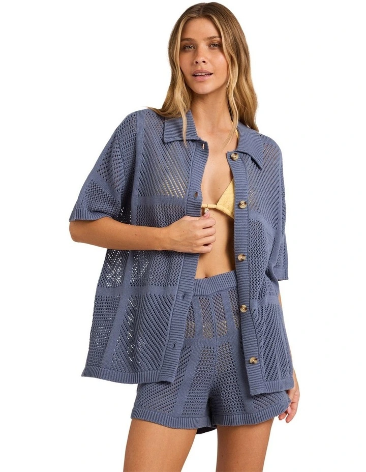 Cool Down Short Sleeve Shirt In Blue Smoke image 1