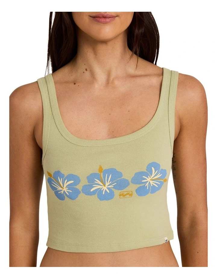 Omari Bloom Tank Top In Smoke Green image 4