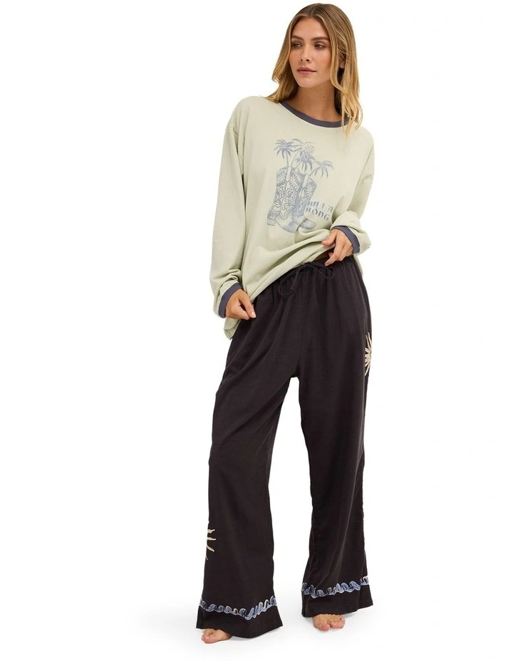 Paradise 73 Elastic Waist Pants In Black Sands image 1