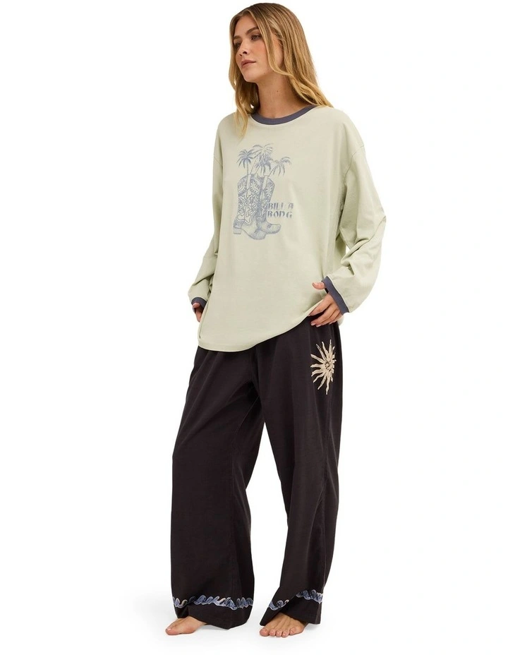 Paradise 73 Elastic Waist Pants In Black Sands image 3