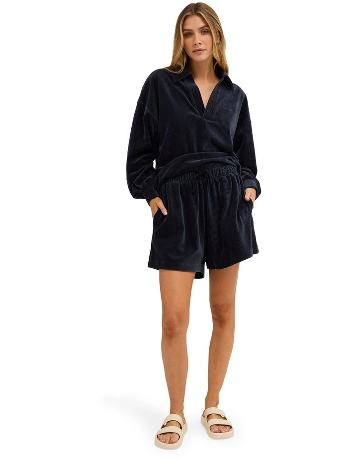 Good Day 2 Elastic Waist Shorts In True Navy image 5