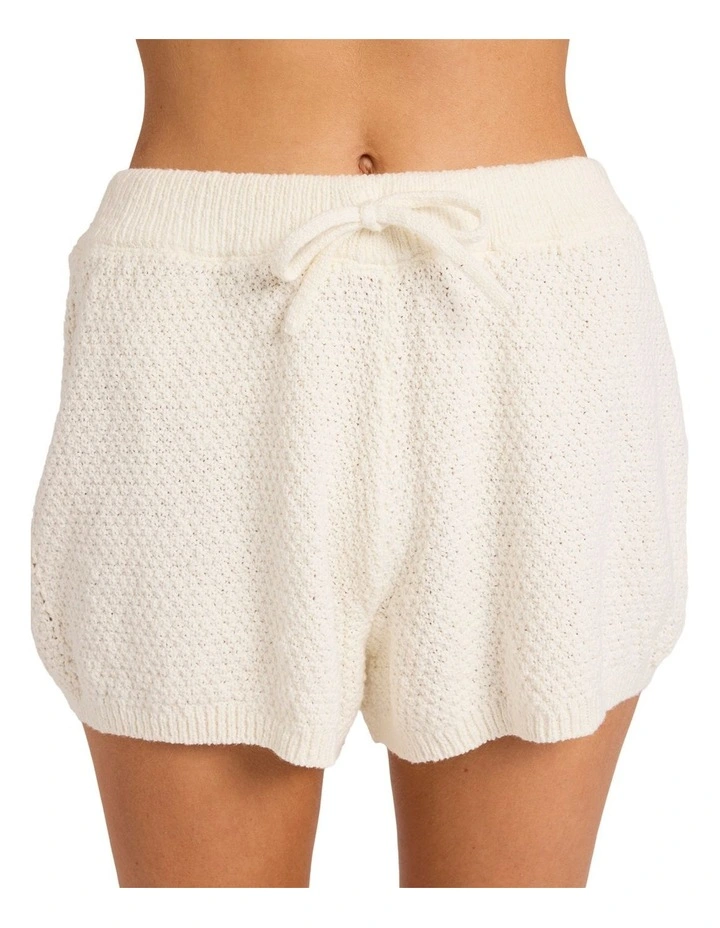 Here To Stay Elastic Waist Shorts In Salt Crystal image 4