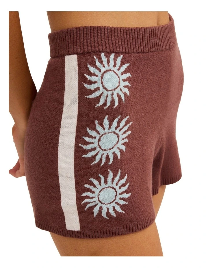 Sun Shadow Elastic Waist Shorts In Espresso image 4