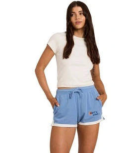 Surf Le Soleil Elastic Waist Shorts In Blue Horizon