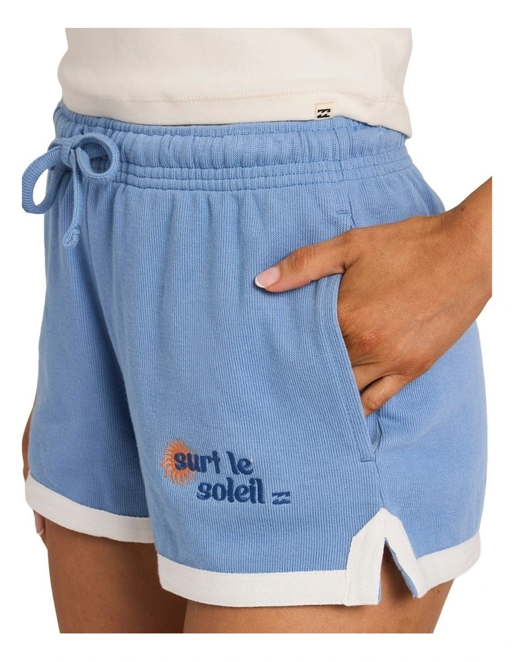 Surf Le Soleil Elastic Waist Shorts In Blue Horizon image 4