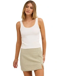 Break Line Mini Skirt in Salt Crystal
