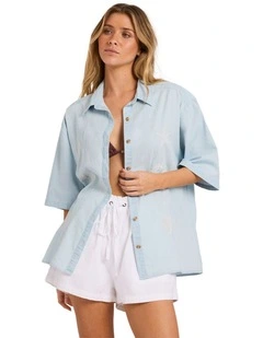 Marisol Short Sleeve Shirt Sky in Gray