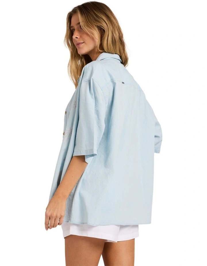 Marisol Short Sleeve Shirt Sky in Gray image 2