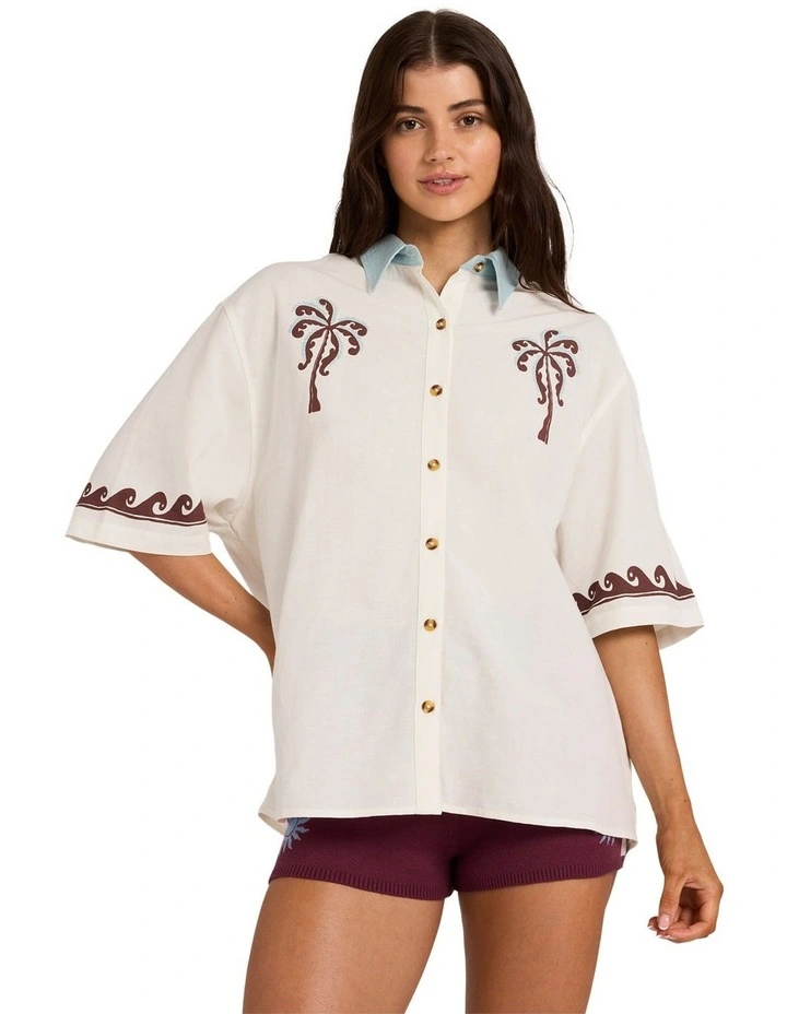 Surf Cowgirl Short Sleeve Shirt in Salt Crystal image 1