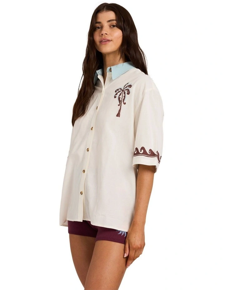Surf Cowgirl Short Sleeve Shirt in Salt Crystal image 3