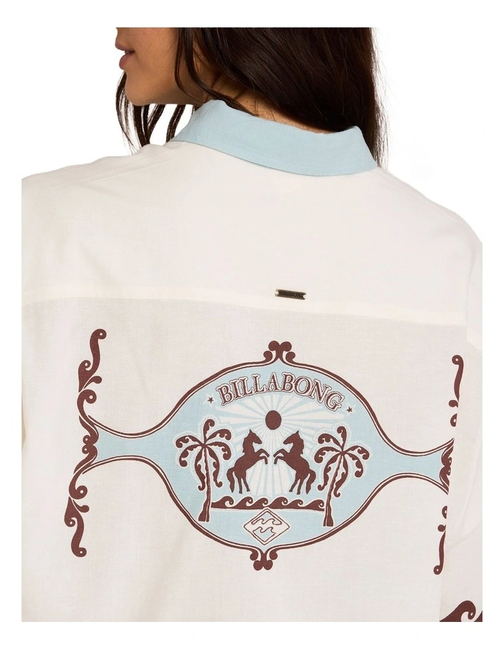 Surf Cowgirl Short Sleeve Shirt in Salt Crystal image 4