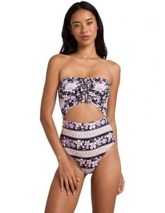 Forevermore Summer One Piece Swimsuit in Black Pebble