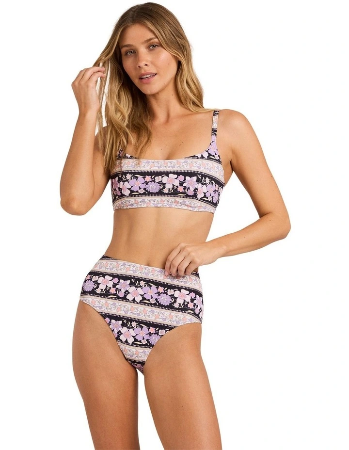 Forevermore Hi Retro Bikini Bottom in Black Pebble image 1