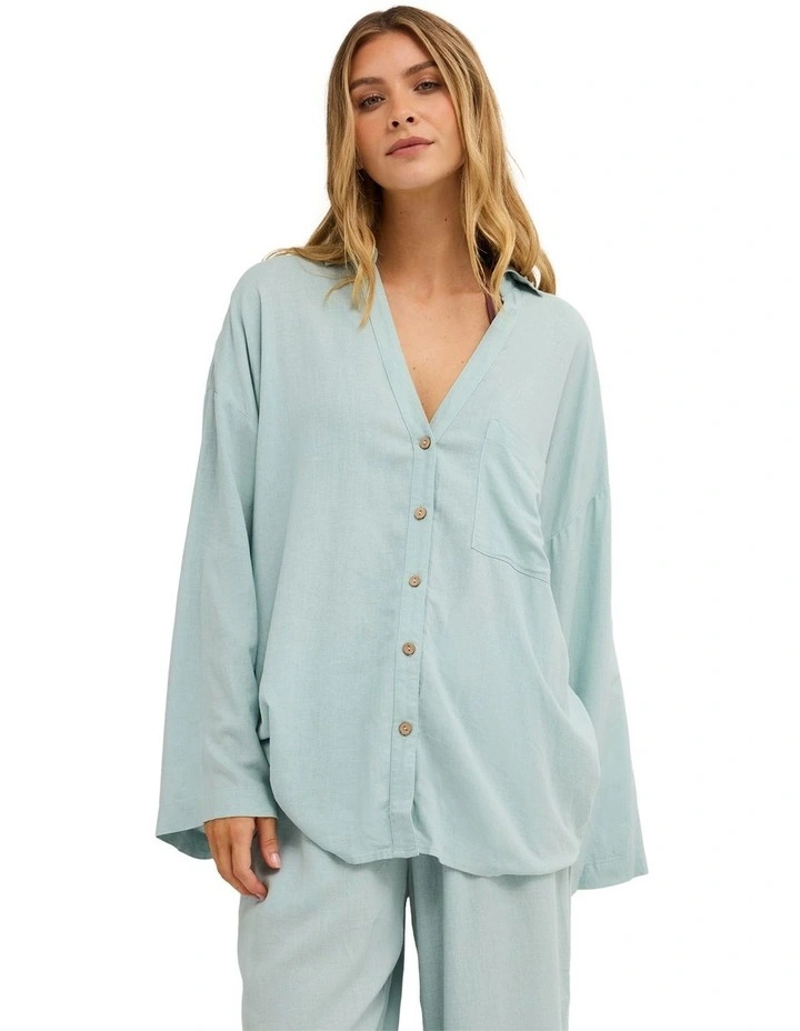 Sun Days Shirt Cover Up in Blue Light image 1